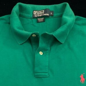 RL POLO SS All Cotton Green 2 Button Polo